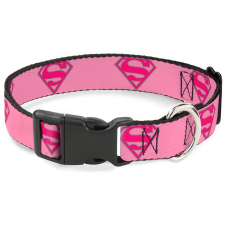Buckle-Down Buckle-Down Superman Shield Pink Pet Collar - Large bd-cpc-wsm006-3